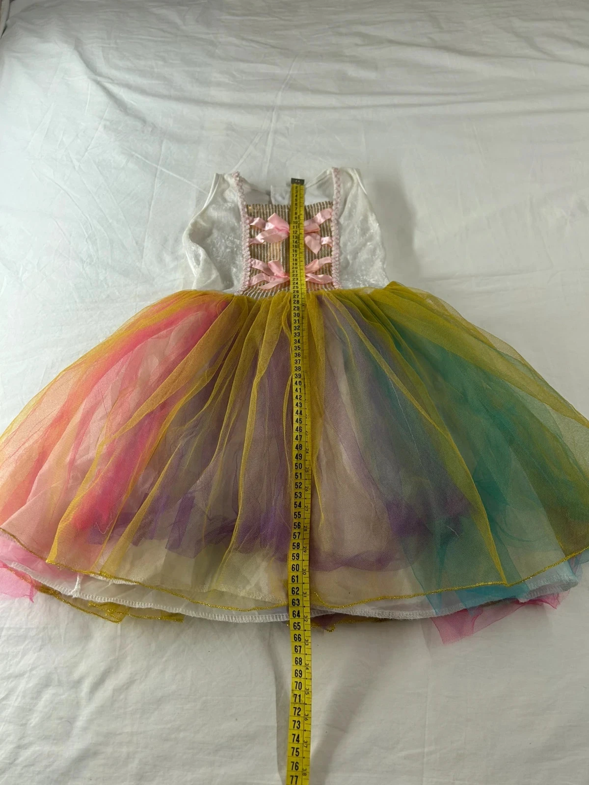 Veelkleurige jurk met opvallende lichtinval vintage – photo 4